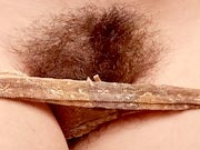Natural hirsute amateur Simone spreading her hairy pussy