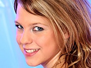 Cute blonde teen girl fucks her smooth pussy with a toy