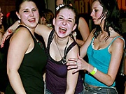 Smoking hot teenage girls love swallowing spunk at a party