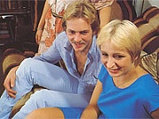 Two shaved seventies couples swapping their horny wifes