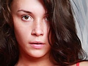 Hairy natural amateur babe Elena spreading tasty snatch