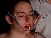Lyarahs burning needle torture and piercing punish