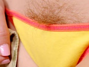 Hairy pussy amateur teen Amanda spreading unshaven snatch