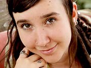 Real hairy natural amateur Urtica spreading pussy outdoors