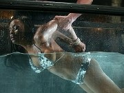 Jada Fire sexy black girl is water bound and fucked by a machine