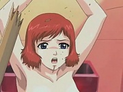 Hard guy humiliates and owns roped chick in dirty hentai