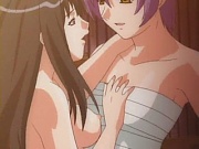 Lesbian babe fucking her friend with strapon
