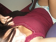 Two sexy babes smiling in the cam when getting nude