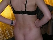 Fem walks naked in her room followed by cam