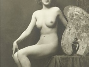 Two bare titted dolls posing in splendid retro pics