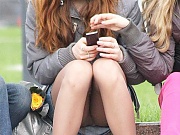 Quick upskirt flash in public