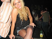 Hot chicks flash panties up skirts