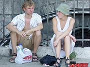 Spectacular blonde upskirt pics