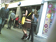 Cute teenie emo upskirted. Voyeur upskirt in public