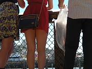 Too short skirt, very sexy upskirt