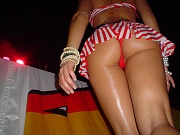 Nasty bimbos showing their erotic panties upskirt