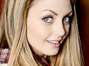 Skinny blonde teen Staci Silverstone spreads shaven pussy
