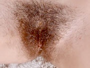 Hairy amateur babe Annie spreading her unshaved pussy and showing pits