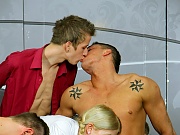 Everyone gets plenty of cock with these hung bisexual studs