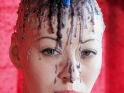 Amateur asian subbie girl is covered with melted hot candle wax