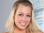 Zoey Monroe petite small-breasted blonde half top & black skirt tease