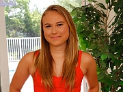 Girl next door Alyssa Cole on her knees masturbating. 