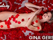 Super skinny babe Gina Gerson lives her fantasy complete with rose petals and a man who gives it to her slow and sexy