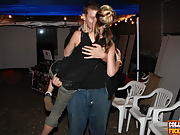 Hot babe gets drunked and starts kissing and teasing a horny dude