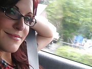 Car ride pussy toy masturbation play at it's best