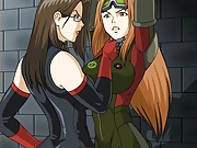 Baroness fucks sexy Scarlett of GI Joe with a strapon dildo