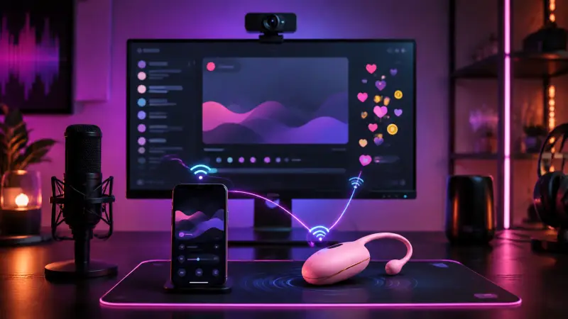 Lovense toy connected to an interactive live cam streaming setup
