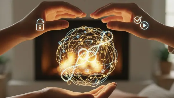 Hands creating space for connection and trust in modern relationships.