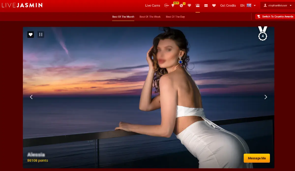LiveJasmin premium model during a private live experience