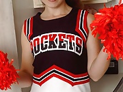 A Shy Cheerleader Tries To Catch A Moment When She Could Show Her Hairy Snatch