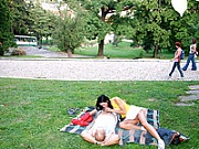 Sexy couple has very horny sex in the public park hardcore