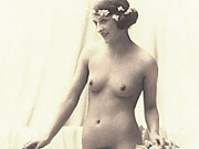 Some vintage naked girls wearing flowers in the thirties