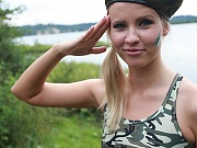 Sexy girl in soldier uniform fucked