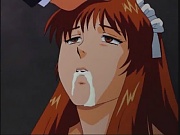 Two pistons fully fill babes mouth with cum in group anime