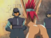 Nude babe crucified and rammed by guys in group anime