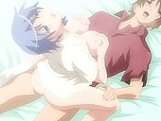 Dripping wet anime pussy sliding up and down stick