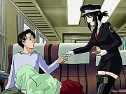 Filthy girl gives blowjob in the train