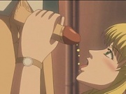 Hentai blonde poured from head to foot with magic water 