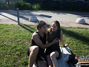 Hot public fuck in the park 