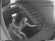 Steamy fuck session at the stairs!