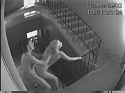 Steamy fuck session at the stairs! 