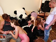 Group fucking at sex party