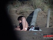 Upskirts on the beach - cute brunette flashed
