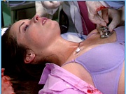 Holly Marie Combs shows tits while giving a blowjob