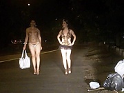 Dirty Nicole posing fully naked on the street