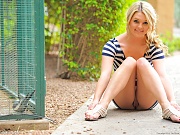 Chloe wearing dress and no panties 